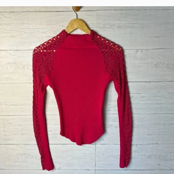 Free People Clemente Thermal Lace Sleeve Top - Picture 3 of 8